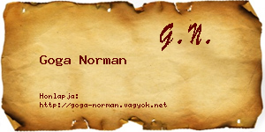 Goga Norman névjegykártya